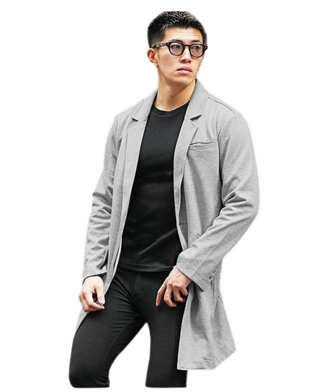 [サムディフ] ポンチチェスターコート 【上質な軽快チェスター】 チェスターコート メンズ 薄手 スプリングコート オータムコート 細身 スリム ストレッチ ロングコート 秋物 春物