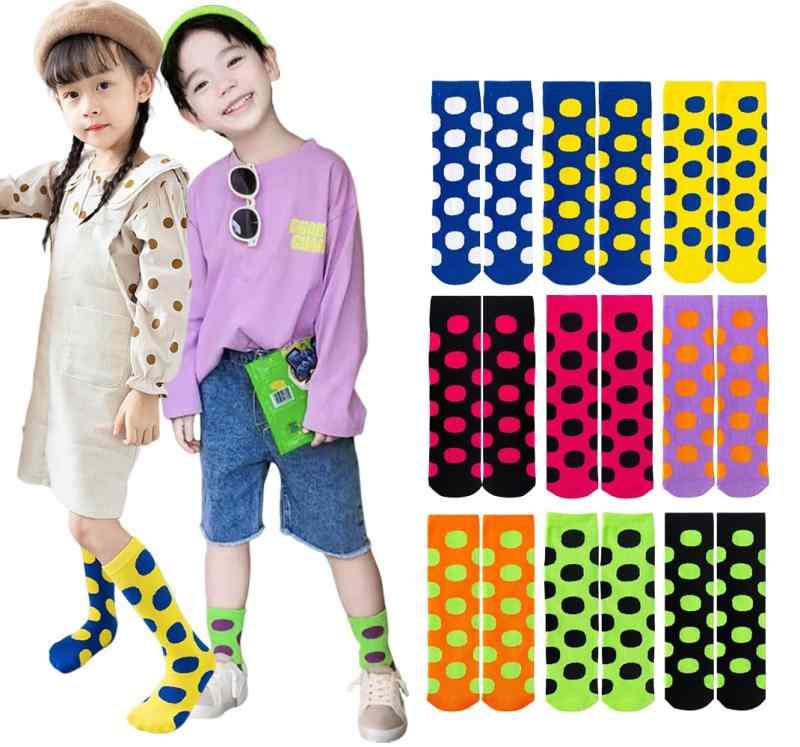 [ZGKULAEAOW] ソックス 子供用 キッズ 靴下 3足セット ベビー ハイソックス ドット柄 水玉柄 クルーソックス 男の子 女の子 保育園 幼稚園 通園通学 春秋