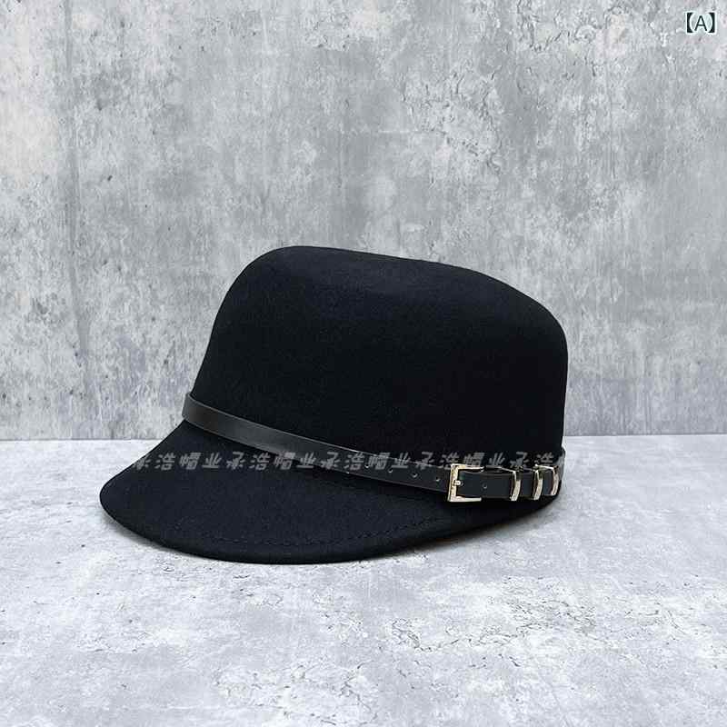 ベレー帽 つば付きベレー帽 つば付き ウール生地 ウール フェルト ソフト 柔らかい 帽子 レディース 色..