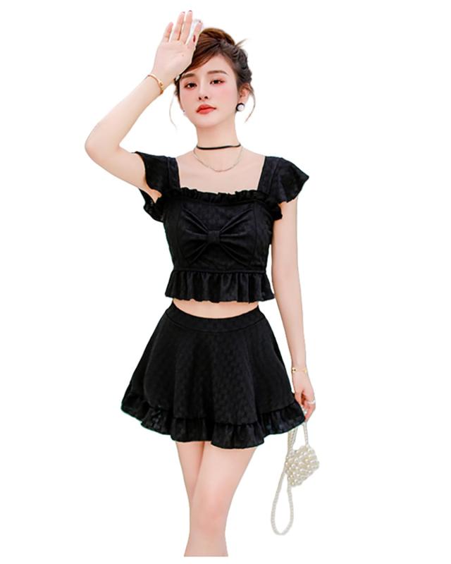 [OLATONG] 水着 レディース 体型カバー ビキニ 2点セット可愛い セパレート ビスチェ風 タンキニ ラッ..