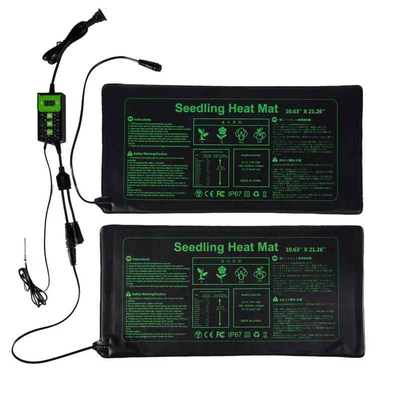 Bunmery 育苗マット 2枚セット コントローラー付き 温度調整可能 植物ヒーターマット 取り外し可能 育..
