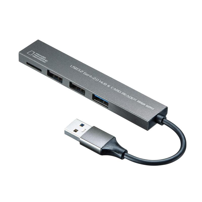 サンワサプライ USB Type-C USB2.0 スリムハブ