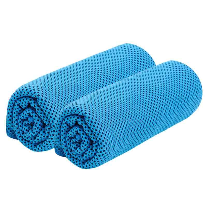 冷感タオル 濡らして振ると冷える 瞬間冷却 涼しい アイスタオル 冷たい ひんやりクール 涼感 冷却 た..