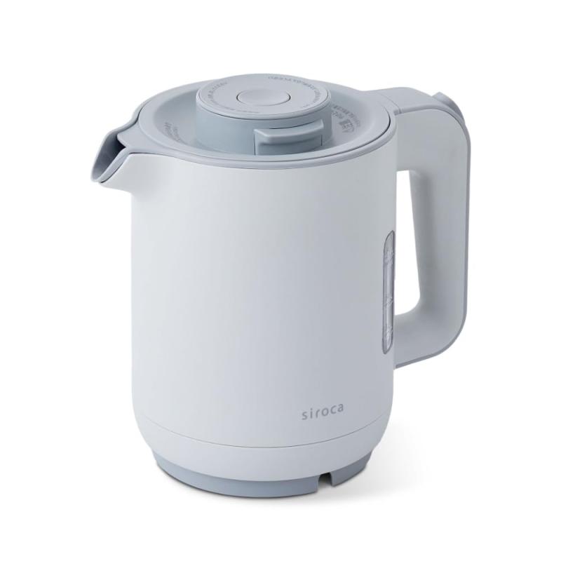 シロカ 電気ケトル [ミニポット/電気ポット/0.8L/1300W/ハイパワー/蒸気セーブ機能/安心設計/ふた着脱可/おしゃれ/ギフト/プレゼント]