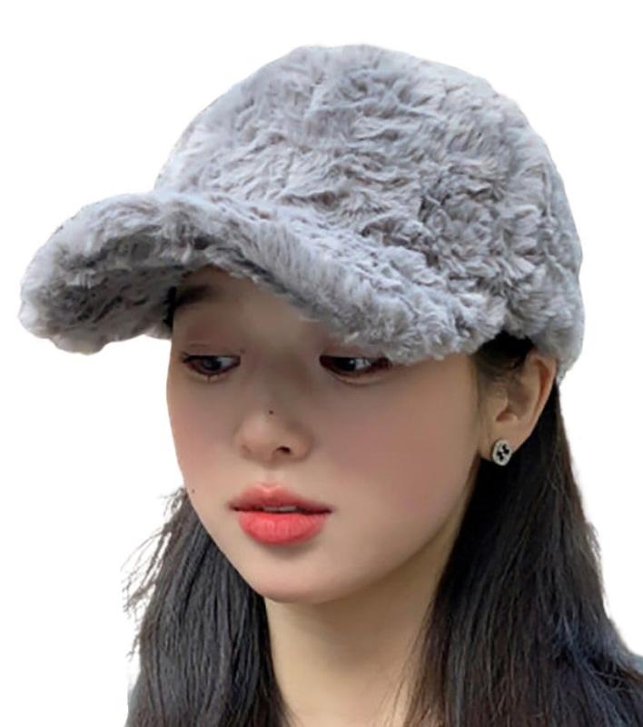 [kanaelun] [カナエルン] キャップ 帽子 cap レディース 無地 ふわふわ もこもこ 秋 冬 ローキャップ フリーサイズ 調節可能