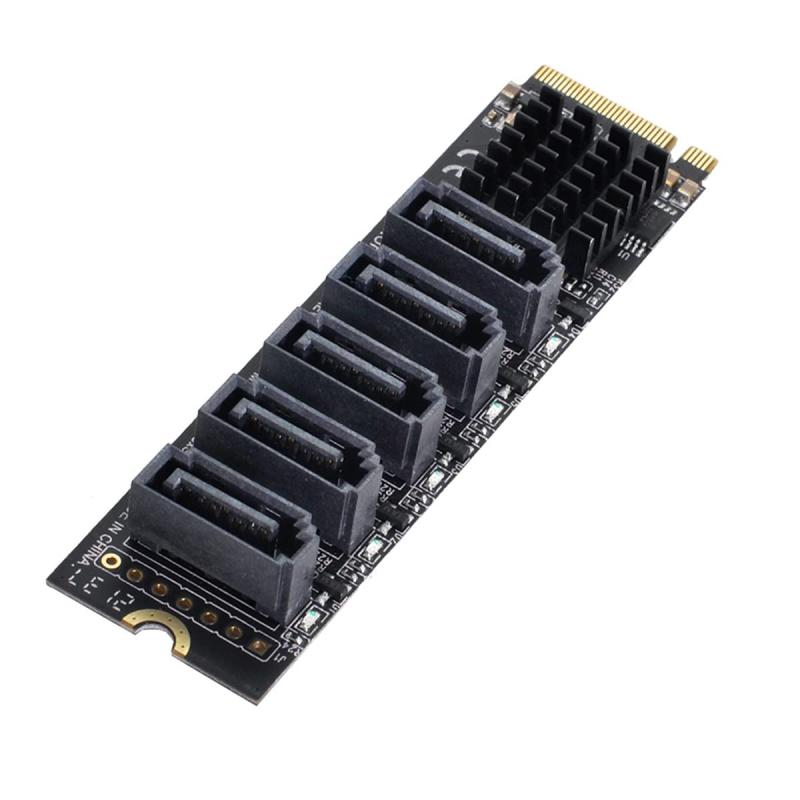 Rakuten - Cablecc NGFF キー B+M から SATA 3.0 6Gbps 5ポート アダプター コンバーター ポート JMB575 2280