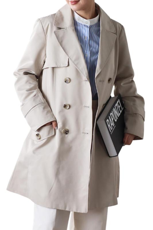 [RIRIYĀNOリリヤーノ] トレンチコート レディース スプリングコート トレンチ 春 ミドル丈 M L LL 3L 4L 2127-112001