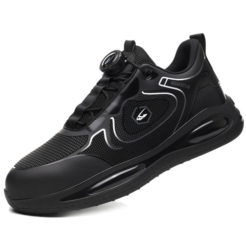 [PJZHJI] 安全靴 防水 作業靴 ダイヤル式 メンズ あんぜん靴 セーフティーシューズ 鋼先芯 耐滑 軽量 ..