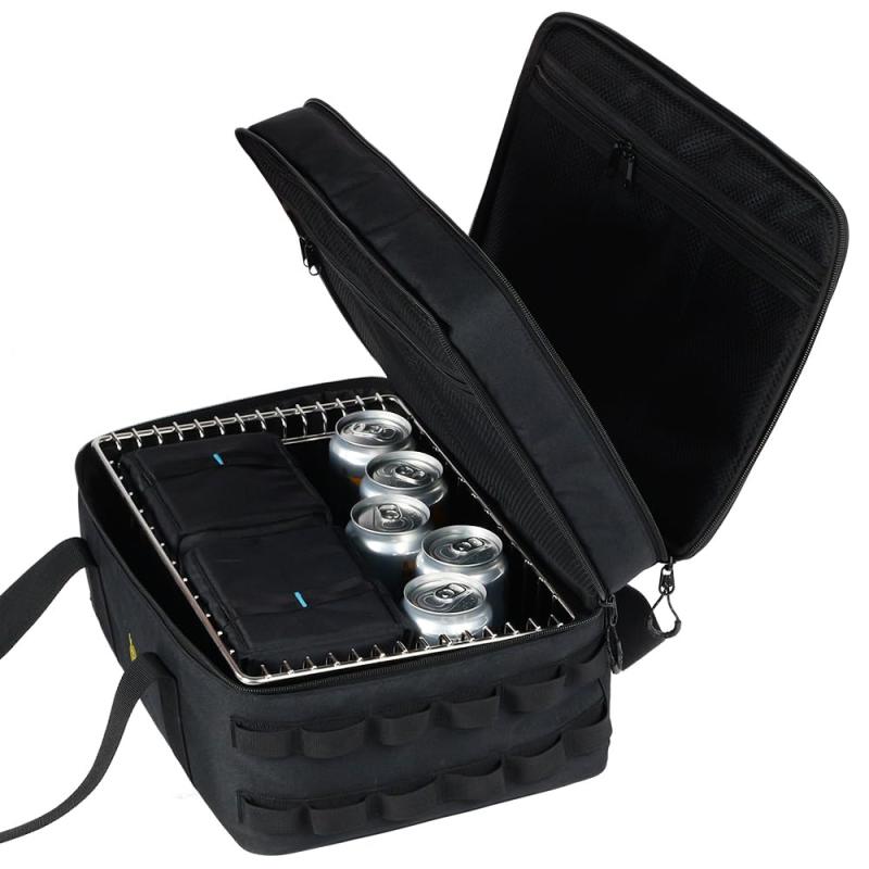 deerestユニットマルチギアコンテナケース/1層/2層ギアボックス収納道具ポータブル多機能キャリーバッグ多用途ツール保護・収納ケース多目的PU防水1000Dポリエステル整理整頓アウトドア/キ