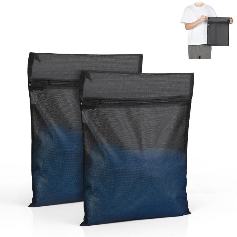 OTraki 洗濯ネット 小 黒 30x40cm 2枚入り ランドリーネット 角型 高耐久性のファスナー付き 洗濯袋 無蛍光剤 細目 衣類損傷防止 洗濯あみネット 保護カバー付き Laundry bag 毛布/ブラジャーなど適