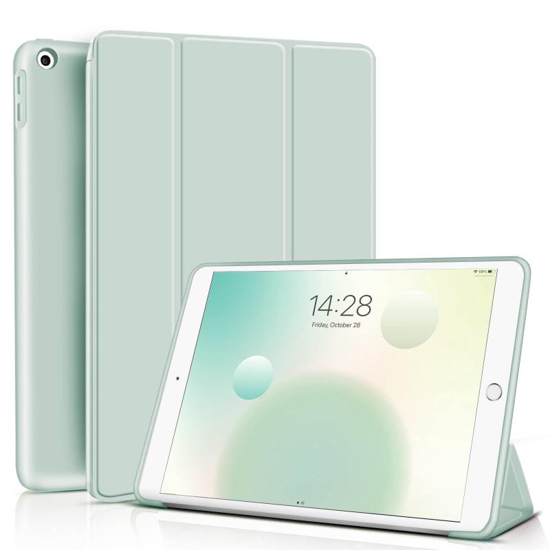 KenKe iPad 10.2インチ 2021/2020/2019 ケース 超軽量 薄型 柔らかいシリコン TPU材質 iPad 9 カバー 傷つけ防止 耐衝撃 3段階折り畳み可 スタンド マグネット付き 自動スリープ機能 iPad 第9世代/第8世代/