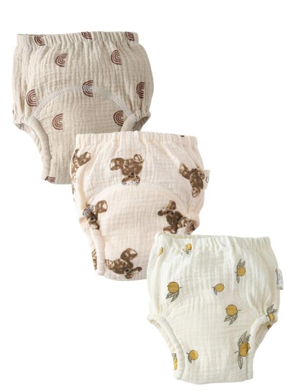 Libaby 6層 トレーニングパンツ 防水 3枚セット 綿100％ トイトレパンツ おねしょパンツ TPU防水 横漏れ防止 ベビー キッズ 男の子 女の子