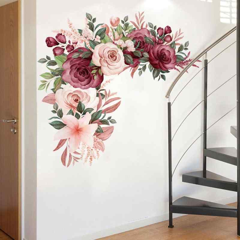 ウォールステッカーはがせる 牡丹の花 花 植物 おしゃれ 花飾り ウォールシール 壁にはるシール 飾り wall paper decorations for living room bedroom
