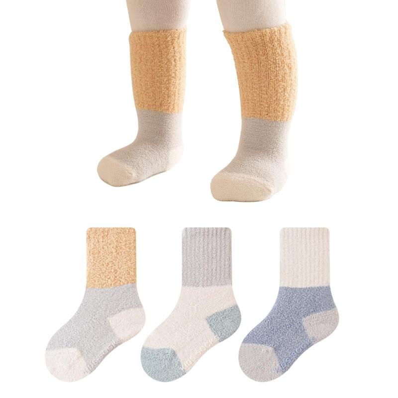 [HAYAHARU] ベビー 靴下 厚手 赤ちゃん ソックス 滑り止め 可愛い 柔らかく履き心地 暖かい ベビー ソックス 赤ちゃん 靴下 秋 冬 3足セット❤【Size】XS:0-6か月/7-10cm；S:6-12か月/10-12cm；M...