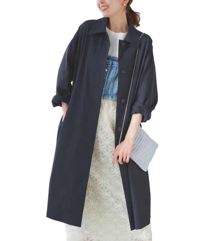 [ロペピクニック] コート撥水・花粉ガード/ステンカラーコート スプリングコートレディース