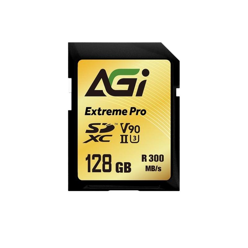AGI SDカード 128GB V90 Extreme SDXC UHS-II U3 (読み込み・書き込み速度300/250MBs) SE238 メモリーカード 8K UHD SDXC デジタルカメラ 一眼レフカメラに対応