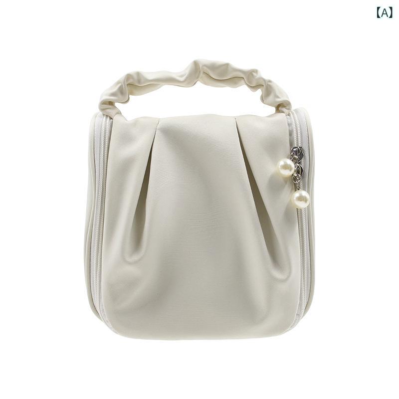 楽天loeufバッグ ポータブル 旅行用 大容量 多機能 メイクアップ スキンケア ブラシ 収納 洗面 軽量 伸縮性 吸湿速乾 再生繊維 使いやすいx2