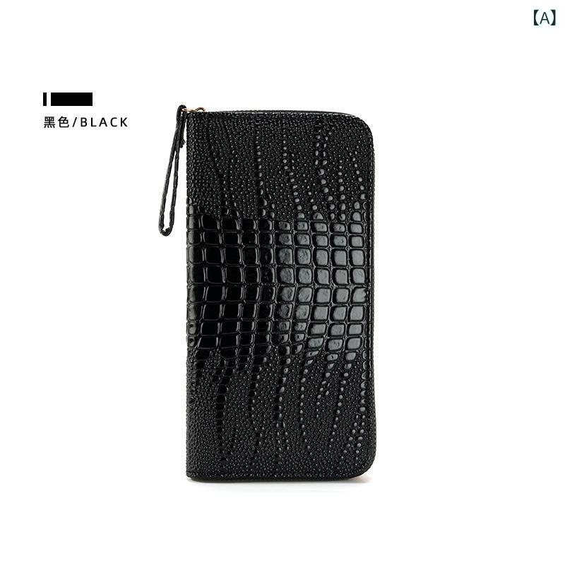 レディース ロング 小銭入れ ファッション 多カード ハンドバッグ クロコダイル柄 多機能 腕ストラップ 鞄 高級感 普段使い 通勤用x2
