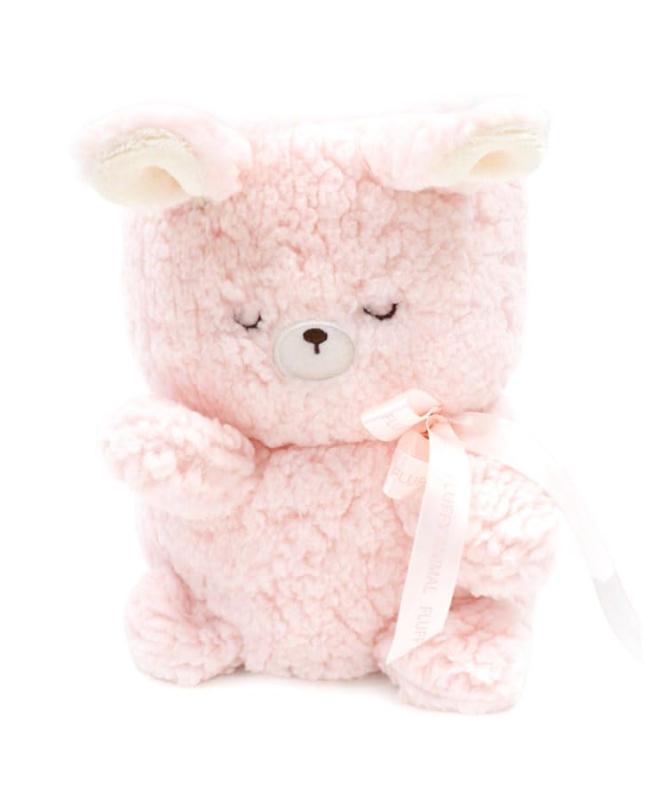 [DONOBAN] ブランケット レディース ひざ掛け 肩掛け ふわふわ もこもこ キャラクター ぬいぐるみ 耳付..