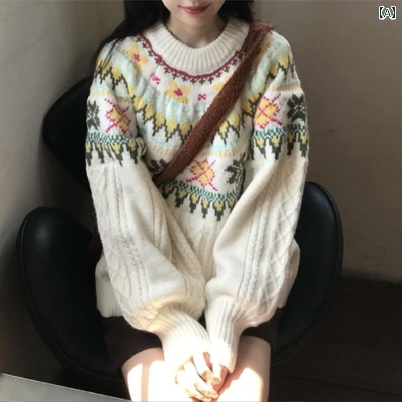 ニット トップス レディース 秋冬 赤 ヴィンテージ カジュアル ウール 伸縮性 吸湿速乾 普段使い