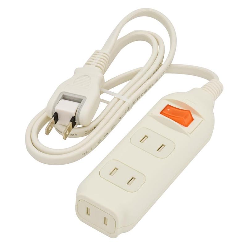 オーム(OHM)オーム電機 電源タップ 3個口 集中スイッチ付き