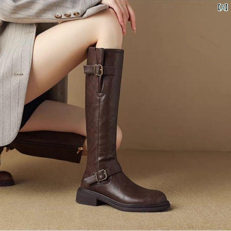 ロングブーツ ロング ブーツ 靴 シューズ レディース 脚長脚細 秋冬 おしゃれ