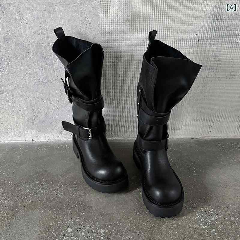 ロングブーツ ロング ブーツ 靴 シューズ レディース ヒール ローヒール 脚長 秋冬 高見え