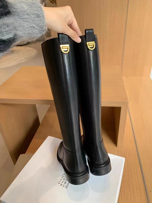 ロングブーツ ロング ブーツ 靴 シューズ レディース ヒール ローヒール 脚長 秋冬 高見え