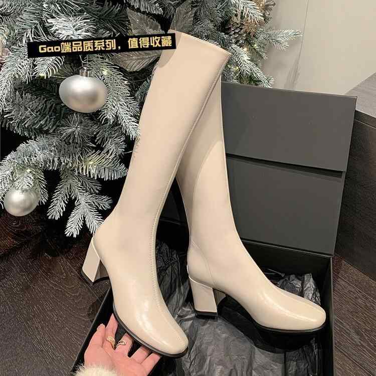 ロングブーツ ロング ブーツ 靴 シューズ レディース ヒール ローヒール 脚長 秋冬 高見え