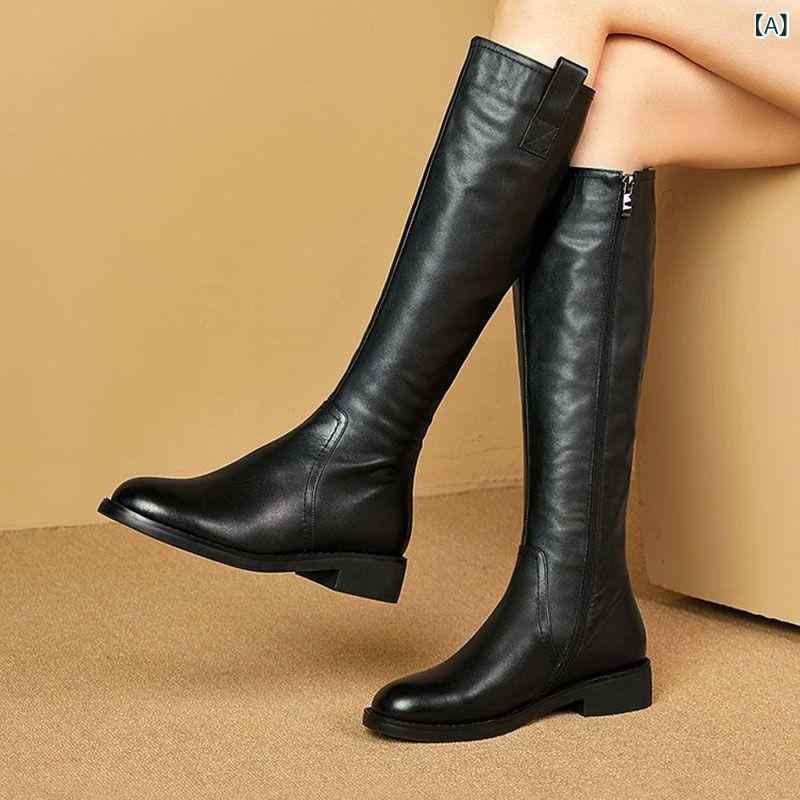 ロングブーツ ロング ブーツ 靴 シューズ レディース ヒール ローヒール 脚長 秋冬 高見え