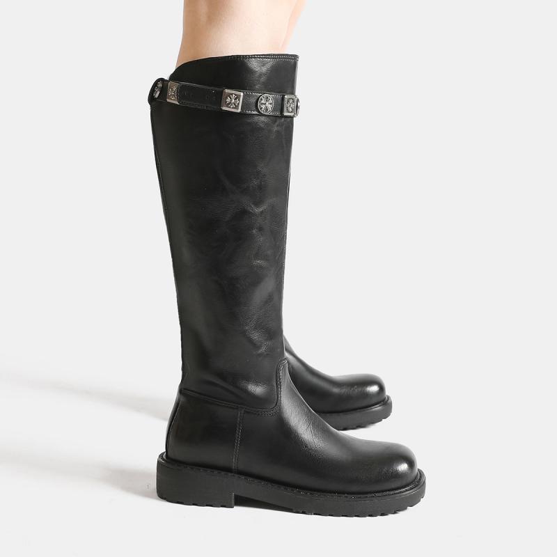 ロングブーツ ロング ブーツ 靴 シューズ レディース ヒール ローヒール 脚長 秋冬 高見え