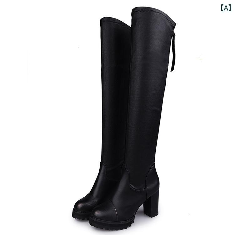 ブーツ ロングブーツ レディース 長い かわいい おしゃれ 女性 婦人 ヒール ローヒール 秋冬 脚長