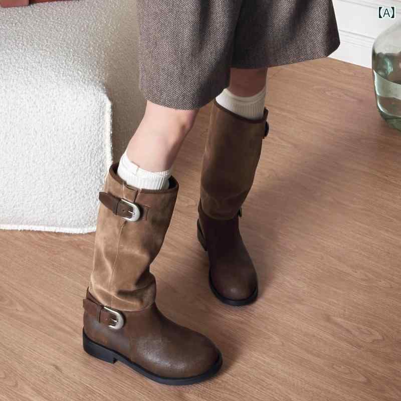 ブーツ ロングブーツ レディース 長い かわいい おしゃれ 女性 婦人 ヒール ローヒール 秋冬 脚長