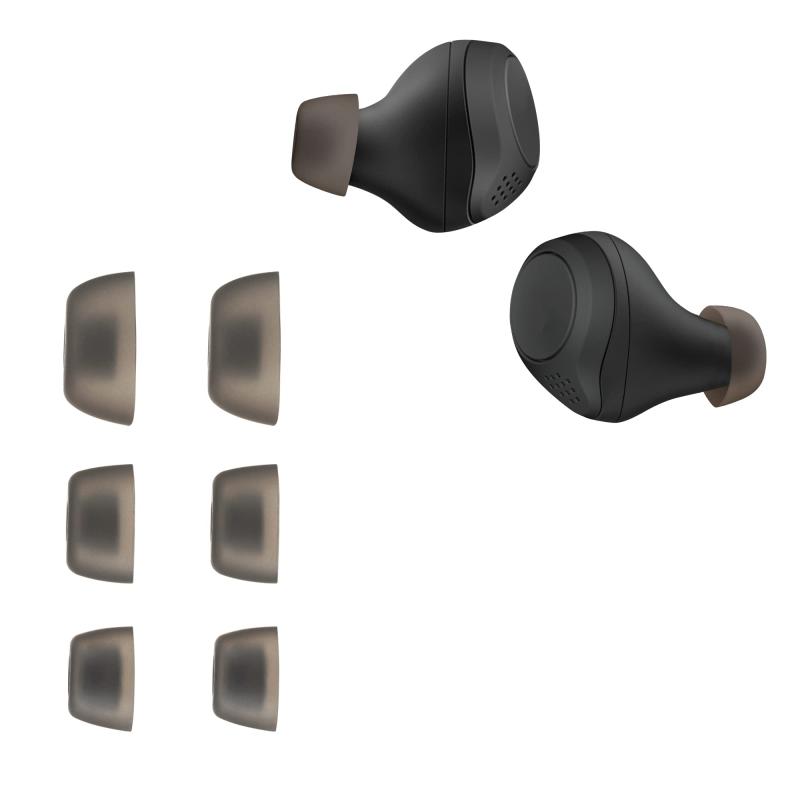 kwmobile 6x イヤーチップ Jabra Elite 75t /65t / Active対応 イヤーピース - 交換用 3つのサイズ S/M/L セット - シリコン イヤホンキャップ