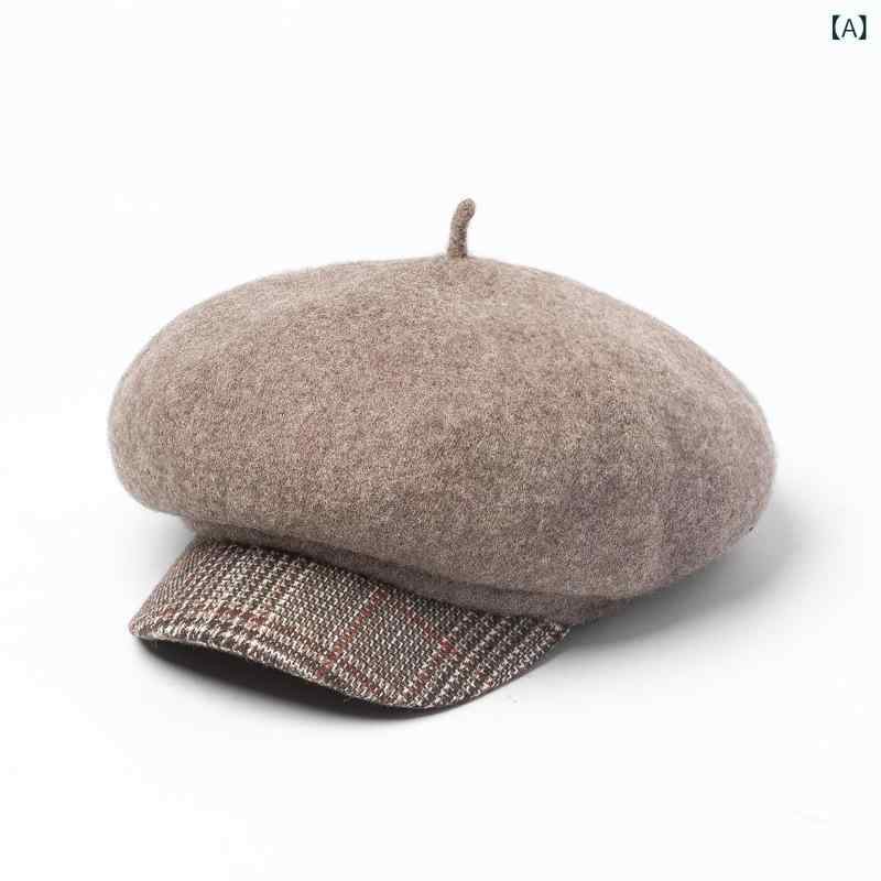 レディース 帽子 ニット ハット キャップ ニット帽 ベレー帽 秋冬 ウール つば広 小顔効果 上品 おしゃれ もこもこ かわいいx5