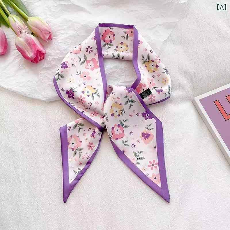 韓国 系 紫 系の シルク タオルの 女性は 春夏に 細くて 狭いです。x2