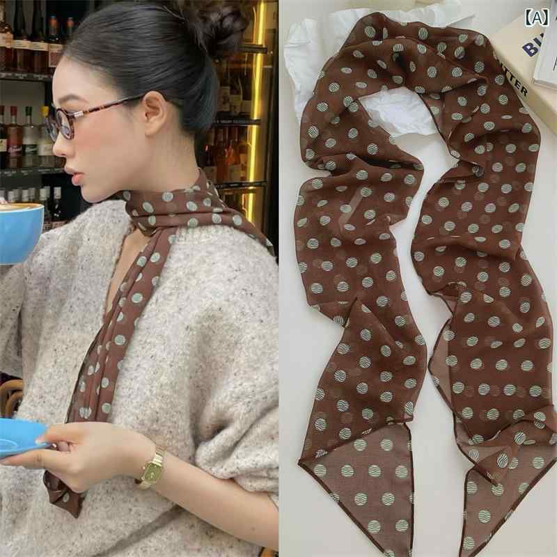 茶色の 波 点 シルク タオルの プリントの ハイエンド 百合 アクセサリーは 首の レディース 2025年の ..