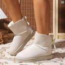 2025 冬 スノーブーツ レディース ブーツ ボウ ショート スノーブーツ ローカット クラシック デイリー コットン ブーツ 学生