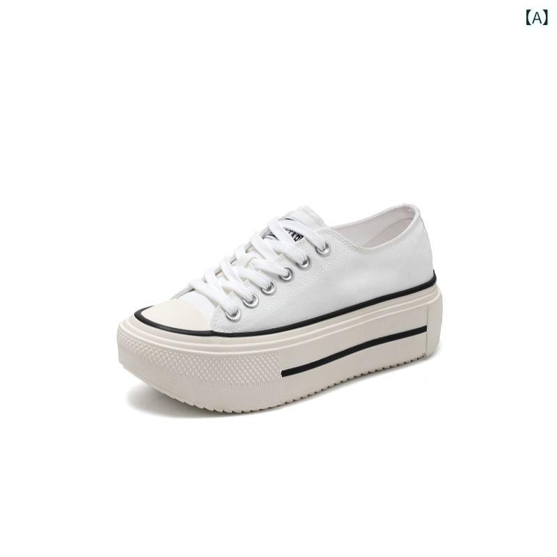 レディース 厚底 キャンバス シューズ 2025 夏の ファッション 婦人 靴の スポーツと レジャー スニーカー(4.0)