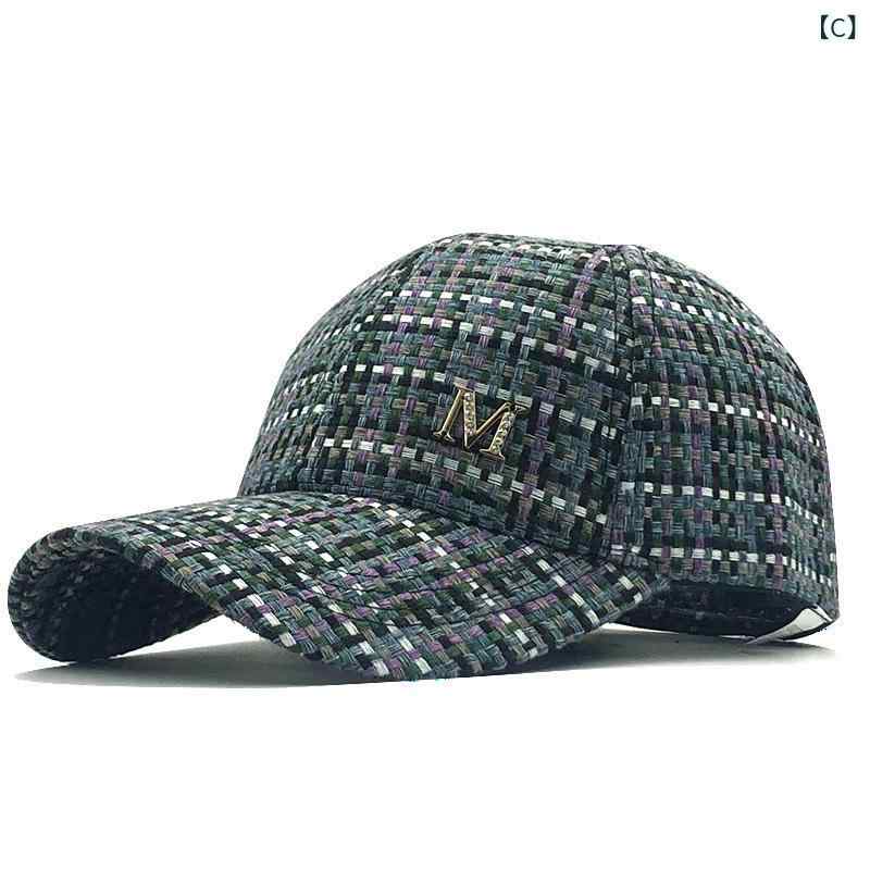 帽子 レディース 秋冬 普段使い カジュアル 格子柄 キャップ 韓国 軽量 暖かい