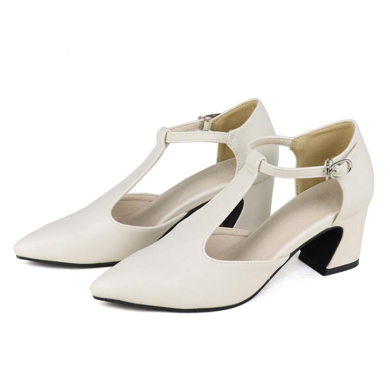 [リバティー ドール] パンプス セパレート Tストラップ 6.5cmヒール ポインテッドトゥ チャンキー 1189 レディース