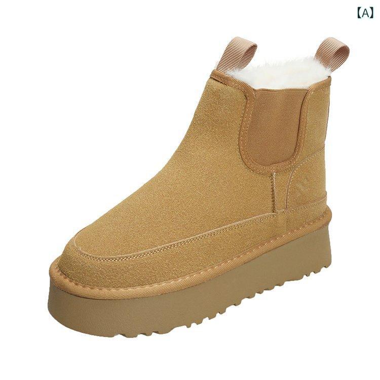 ブーツ レディース 厚底 増高 雪地靴 コットン 裏起毛 加厚 短筒 冬用 保温 防寒 アウトドア 雪道 歩行用 快適 雪対策 寒さ対策