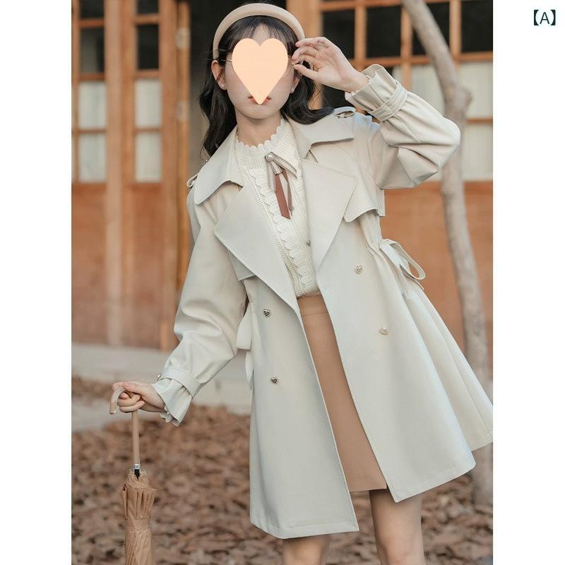 Other Jackets Jumpers - コート レディース 小柄向け 通勤用 ゆったり ビッグシルエット フランス風 英国風 エレガント 高級感 秋