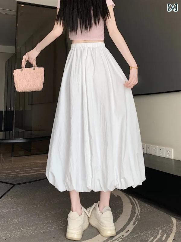 2個セット2025新 スタイルチュチュスカート 花の つぼみ ランタン スカート 夏 弾性 ハイウエスト スリム スカート スカートパターン: 3D効果職人技: しわのある生地名: ポリエステル主な生地構成: ポリエステル（ポリエステル繊維...