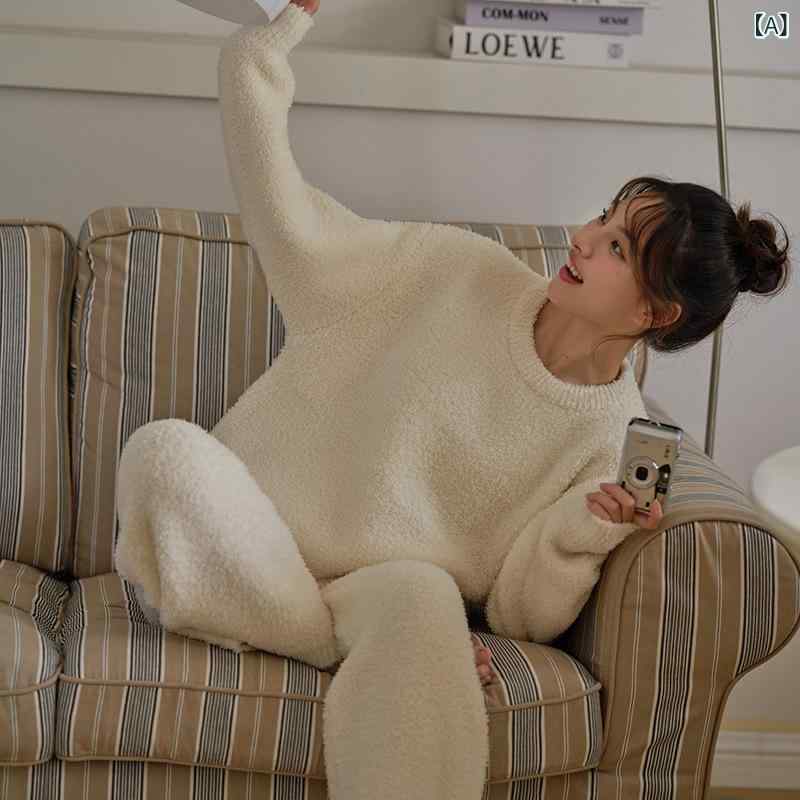 パジャマ レディース 冬 厚手 伸縮性 ふわふわ ベロア素材 アイスクリームカラー ピンク系 ミルキー 外..