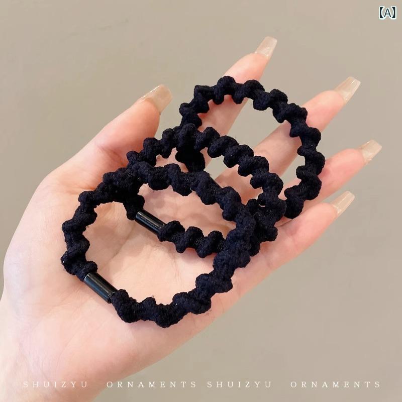 レディース ヘアバンド ヘアゴム シンプル エレガント 高弾力 耐久 ハイポニーテール用 ゴム素材 伸縮性