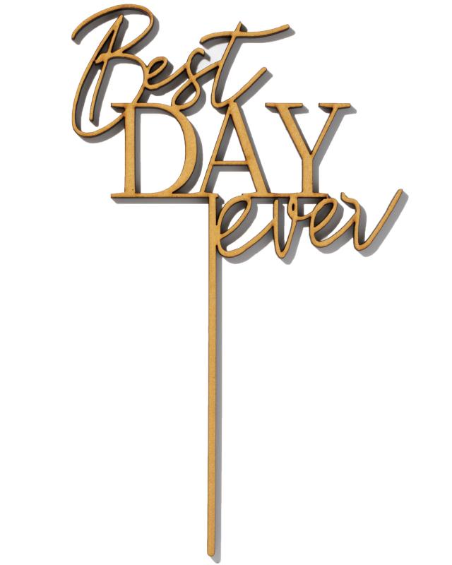 KNOP（クノップ） ”best day ever” cake topper 木製 ケーキトッパー 結婚式🧁【結婚式に】SNSで人気の木製ケーキトッパーが登場🧁【簡単におしゃれなケーキへ】特別な日にぴったり。...