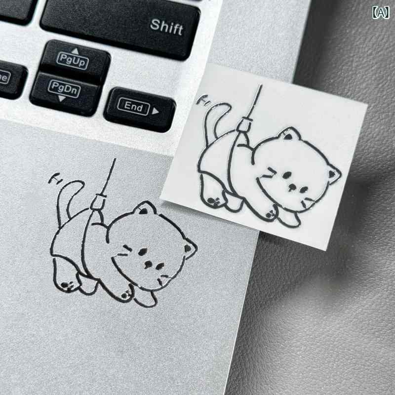 ステッカー かわいい 小猫 3D立体 吊り下げ 金属製 シール スマホ用 タブレット用 ...