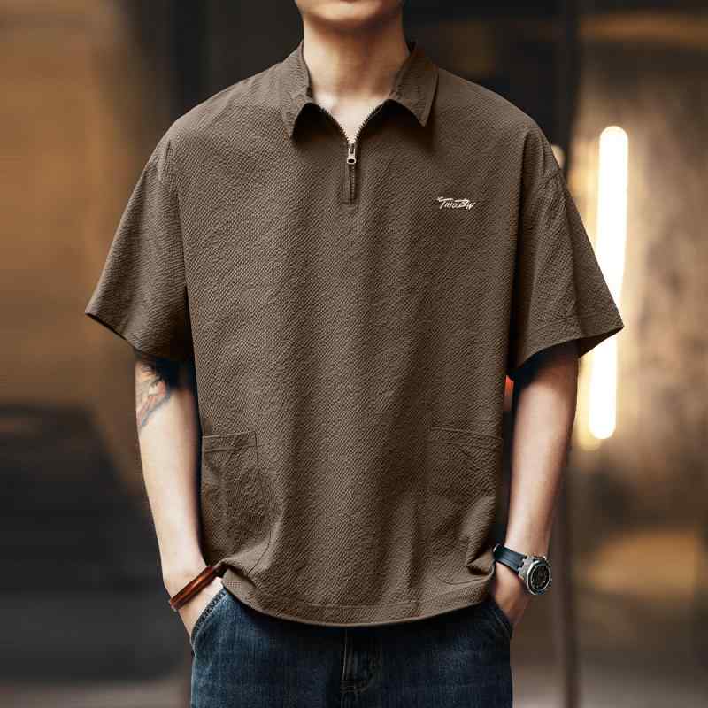 ハイエンドの 氷の 糸の 速乾の 泡の 筋肉の 半袖の polo シャツ 男の 2025 夏の 薄手 金の ゆったり して いる 大きいサイズ ごろつきの かっこいい t シャツ 男