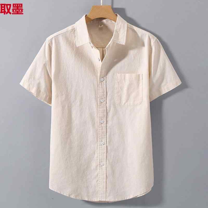 シャツ メンズ リネン 半袖 開襟 夏 通勤用 ビジネス カジュアル コットン 麻 吸湿速乾 軽量